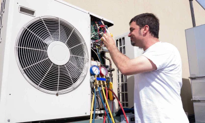 card 5 technician repairing the heat pump lafayatte la